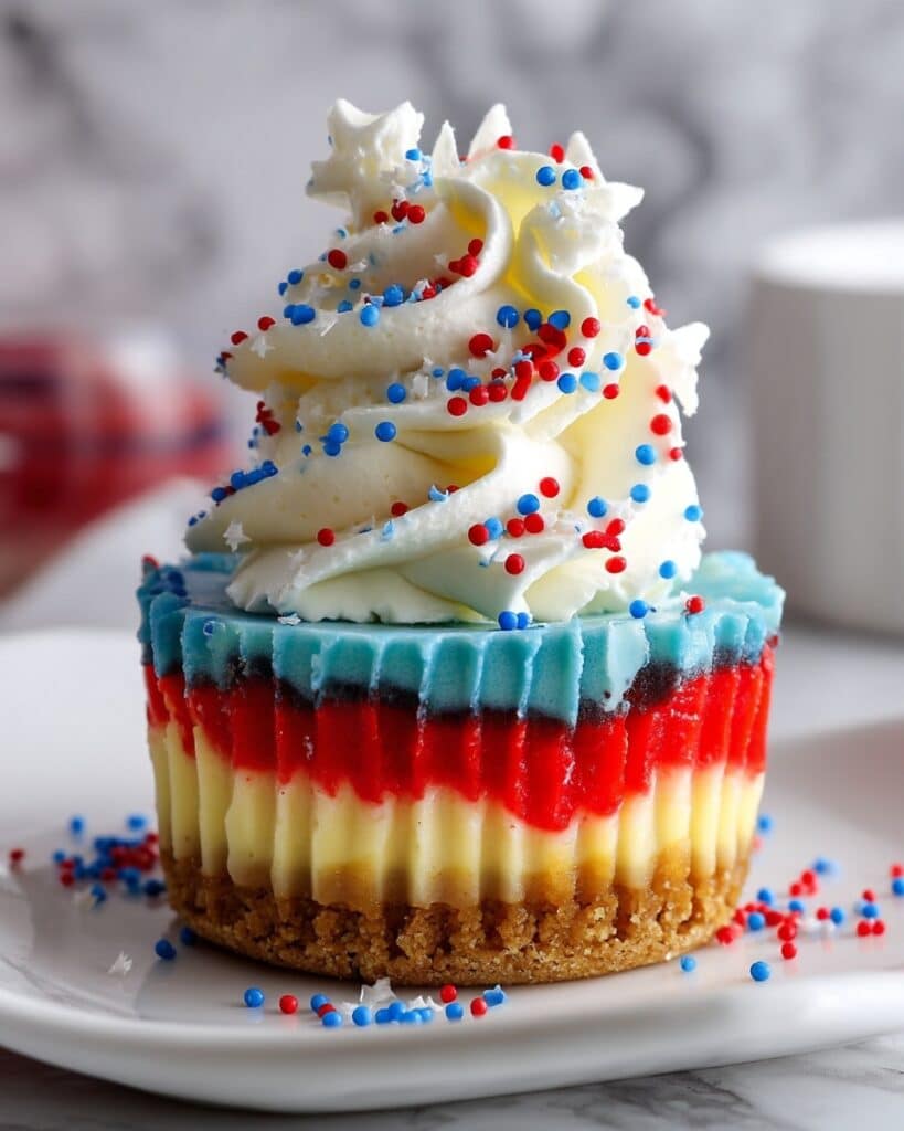 Red, White and Blue Mini Cheesecakes Recipe
