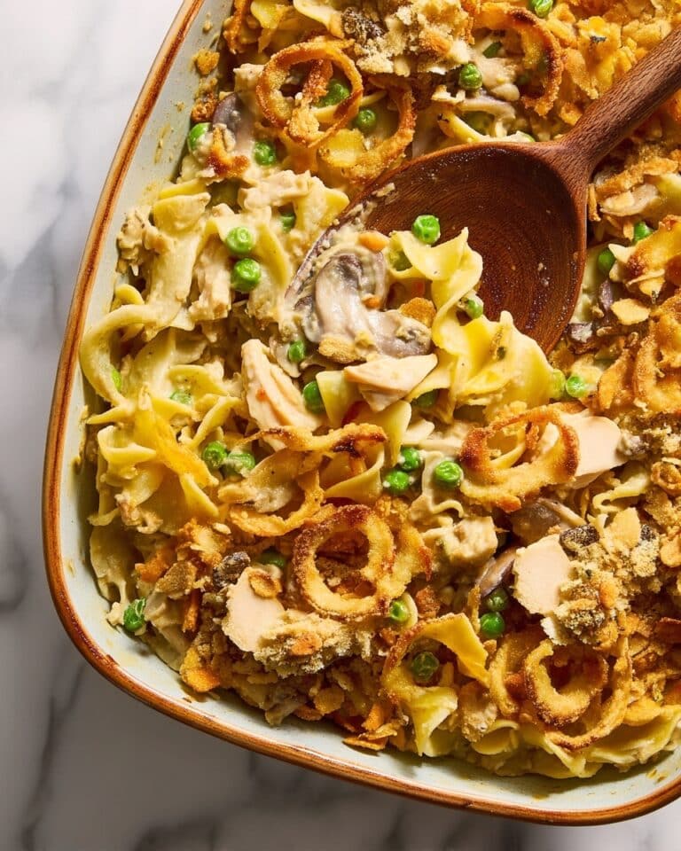 Creamy Tuna Casserole with Cheddar and Crispy Crackers Recipe