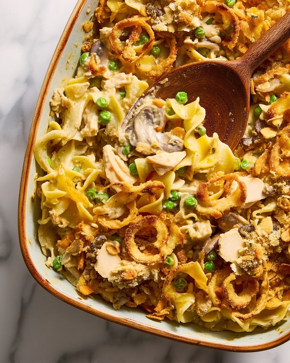 Creamy Tuna Casserole with Cheddar and Crispy Crackers Recipe