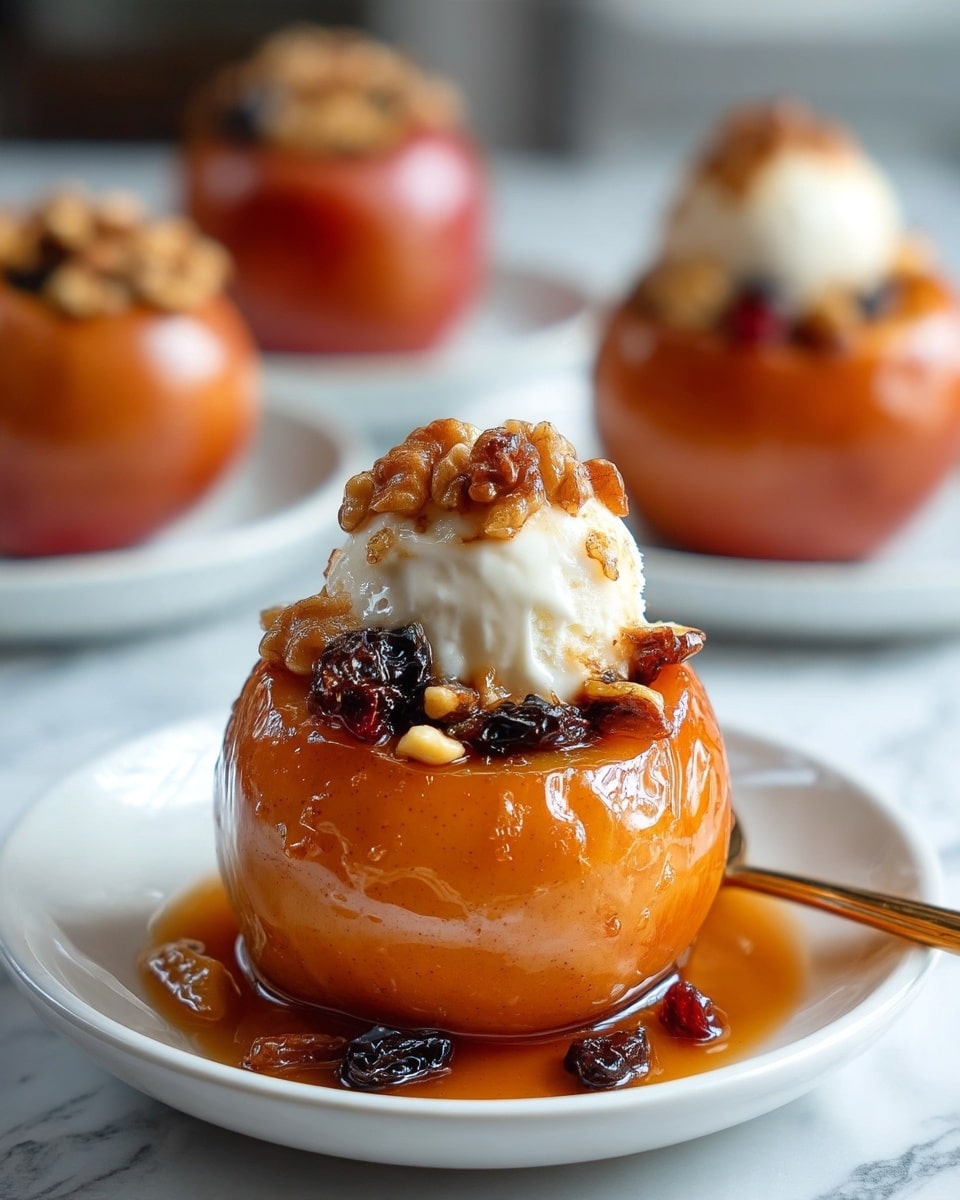 Baked Apples with Nut, Dried Fruit, and Spiced Granola Filling Recipe