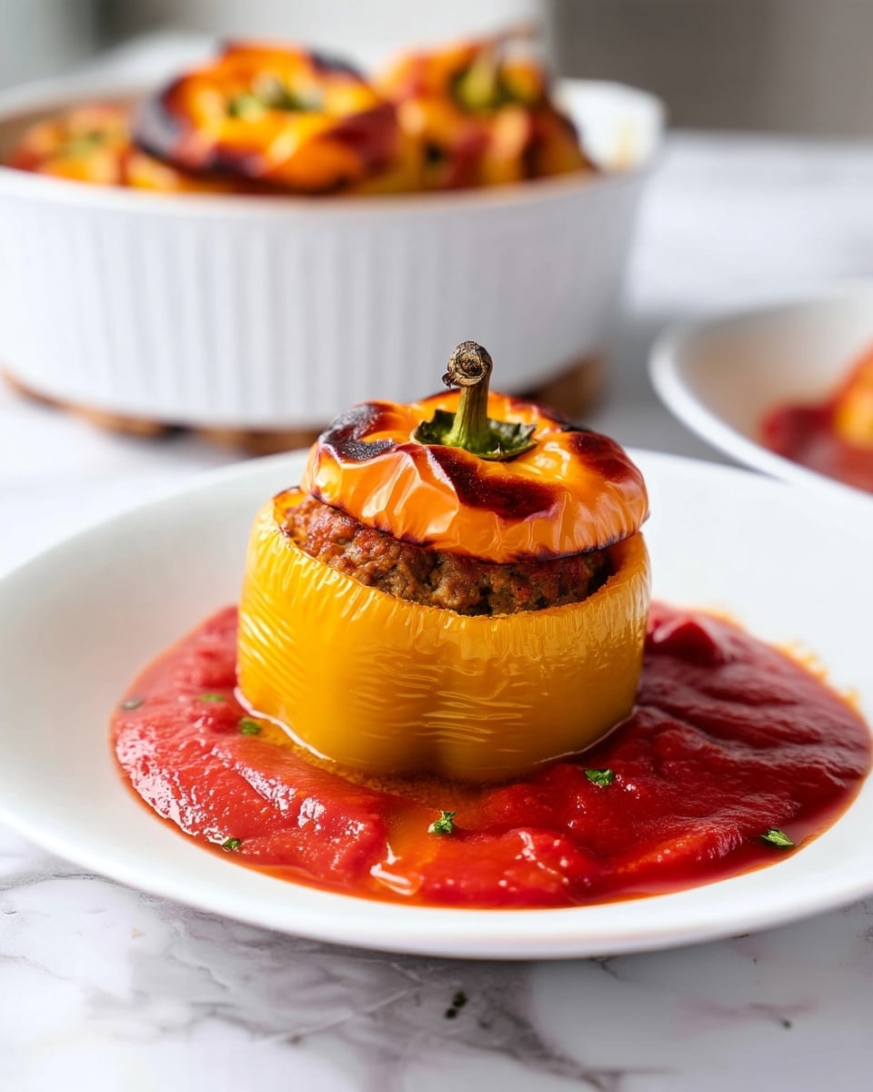 Jack-O’-Lantern Stuffed Peppers Recipe