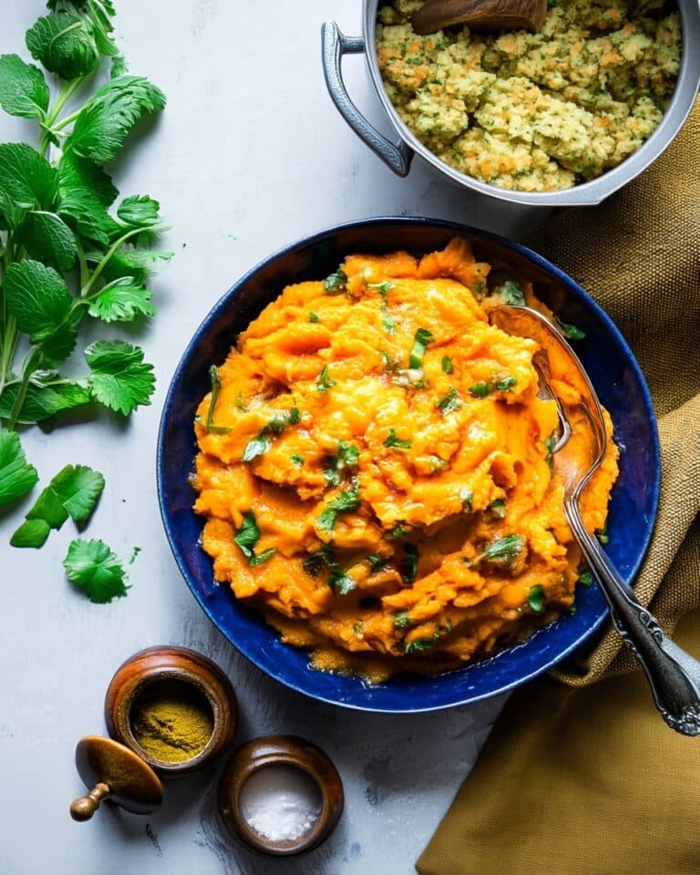 Curried Savory Vegan Mashed Sweet Potatoes Recipe