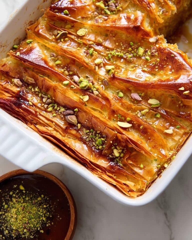 Crinkle Phyllo Cake with Lemon Syrup and Pistachios Recipe