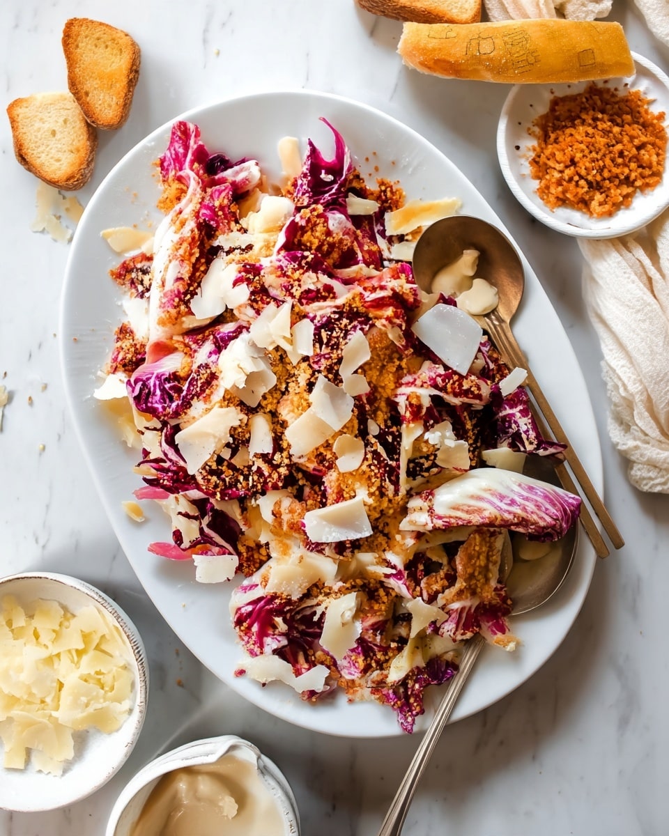 Radicchio Caesar Salad with Toasted Garlic Panko Recipe